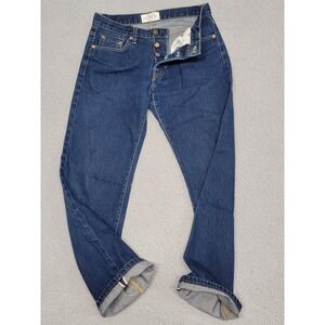 SPURR Jeans Mens 31 (Fits 28x29) Blue Denim Straight Button Fly Selvedge USA